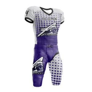 Maillots de football américains vierges personnalisés, logo imprimé par sublimation, uniformes de football à manches courtes - Product Image 1