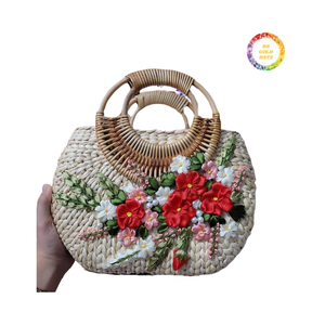 Hermosa bolsa tejida de jacinto de agua: monedero hecho a mano de Vietnam, artesanía premium a precio económico - Product Image 4