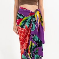 Sarung Pantai Batik - Selendang Katun Indonesia untuk Pria dan Wanita, Gaun Sarung Wanita Serbaguna, Penutup Pantai atau Rok
