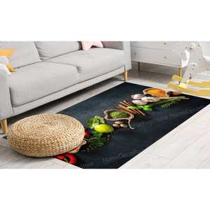 Tapis imprimé : Tapis de cuisine moderne aux épices, grand, facile à nettoyer, tapis en chenille - Product Image 4