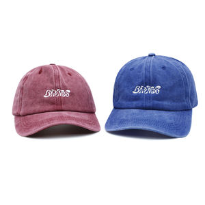 Casquette de Baseball décontractée en denim vintage vente en gros de mélange de coton/polyester respirant 5/6 panneau bord incurvé unisexe chapeau de papa en plein air - Product Image 5