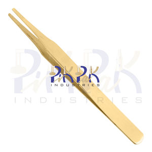 Pince à épiler à pointe plate 2AB-BR en laiton taille 120mm fabrication de bijoux artisanat pince à épiler en laiton de précision pince à épiler à pointe plate - Product Image 2