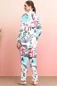 Listo para usar para adultos Precio de fábrica Elegante Casual Mujer Algodón étnico Co-ord Set Diseñador Vetican Impreso Top Pant - Product Image 4