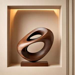 Sculpture de table en bois, élément de décoration classique pour les designs d'intérieur traditionnels, table de salon, art d'exposition - Product Image 5