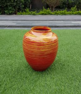 Jarrón de bambú hilado con diseño navideño pulido rojo con diseños personalizados únicos para la decoración del hogar y la cocina hecho en Vietnam - Product Image 4