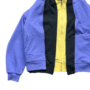 Sweat à capuche triple couche pour hommes, poids lourd, surdimensionné, style de rue, impression numérique en coton uni de base pour l'hiver à fermeture éclair - Product Image 6