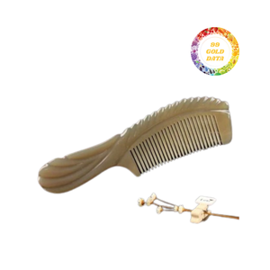 Peigne à cheveux en corne de buffle de qualité supérieure-Poli individuellement avec une finition lisse et une touche artisanale pour un toilettage élégant - Product Image 1