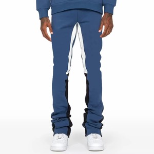 100% coton hommes pull survêtement Logo personnalisé sweat à capuche évasé et pantalons de survêtement respirant survêtement ensemble en gros OEM - Product Image 3