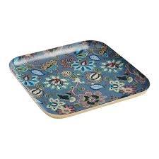Sleek Metal Enamel Serving Tray Handcrafted Look <b>For</b> Home Hotel Restaurant Table Setup - Product Image 3