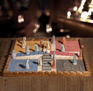 Jeu de Ludo en bois, dernière édition, artisanal, divertissement familial, jeu de table d'intérieur, activité classique de société - Product Image 1