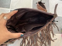 Tas Tote Kulit Sapi Ukiran Tangan dengan Ritsleting, Tali Nilon Tunggal yang Tahan Lama, Tas Bergaya untuk Wanita, Multifungsi