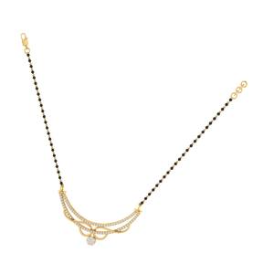 Cadena Mangalsutra Chapada en Oro Blanco de 14K, 100% Plata de Ley, Estilo Vintage de Moda, con Circonita Cúbica, 81 Piedras, 43.0cm - Product Image 5