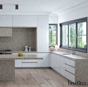 Terre Grey Carrara 2cm 3cm Polished Quartz Slab Modern Eco-Friendly Kitchen Countertop Bulk Commercial Construction Use Prefab - Product Image 5