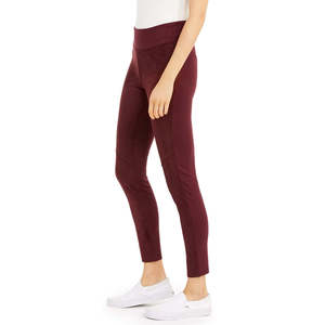 Leggings da yoga Rewash Junior in finta pelle scamosciata rosso scuro con parte anteriore in maglia Ponte, elasticizzati e caldi, con motivo, taglia unica (XL) - Product Image 3