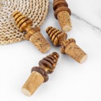 Tapón de Corcho para Botella Personalizado, Portátil e Impermeable, Hecho a Mano con Madera de Olivo, Estilo Rústico Mediterráneo, Recuerdos de Boda