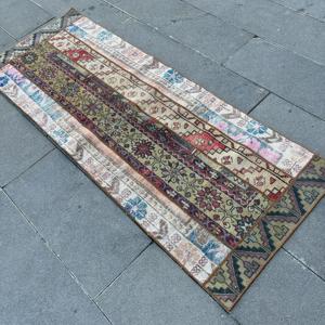 Vintage <b>Runner</b> Rug 2.4x6.2 ft (72x190 cm), Turkish <b>Red</b> Moroccan Rug - Product Image 4