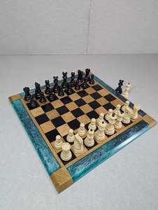 Modern Wooden Resin <b>Chess</b> <b>Board</b> <b>Set</b> | High Quality Handmade Craft | Factory Direct Bulk Price - Product Image 1