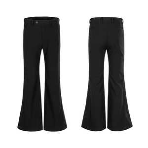 Pantalons évasés personnalisés OEM pour hommes, vêtements de rue d'extérieur, coton noir, pantalons évasés vierges pour hommes - Product Image 5