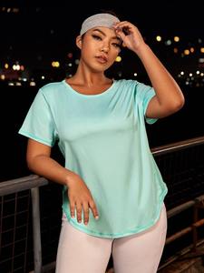 Nouveau T-shirt en polyester décontracté à col rond et demi-manches pour femmes à la mode Design personnalisé pour les filles - Product Image 6