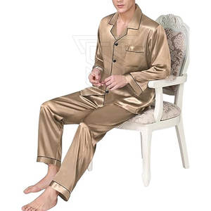 Los mejores trajes de dormir de seda para hombre Venta caliente al por mayor en adultos Tamaño Moda al aire libre Tejido de punto OEM disponible - Product Image 5