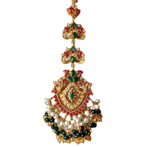 ชุดเครื่องประดับสแตนเลสสตีลหรูหราแบบดั้งเดิมของปากีสถานและอินเดียสำหรับเจ้าสาว งานฝีมือประณีตพร้อมงานกระจก ขายส่งจากโรงงาน - Product Image 4