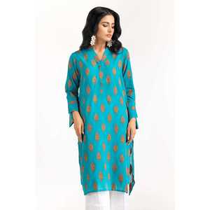 Camisa Jacquard Verde Teñida Modest para Mujer - Product Image 1