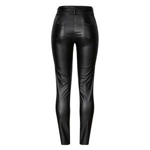 Producto en Oferta Pantalones de Cuero para Mujer de Buena Calidad para Venta en Línea MOQ Bajo Pantalones de Cuero Genuino para Mujer Precio al por Mayor - Product Image 5