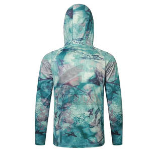 Vente en gros de sweats à capuche de pêche avec protection solaire avec impression de logo personnalisé sweats à capuche de pêche à manches longues pour hommes - Product Image 3