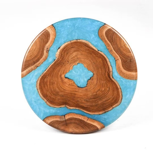 Madera y resina Lazy Susan Buen diseño Forma redonda Snacks Sirviendo resina y madera Lazy Susan Más popular - Product Image 3