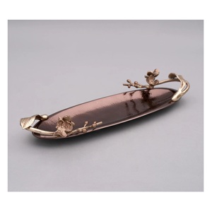 Handmade Modern Design Copper Oval Serving <b>Tray</b> for Weddings & Ramadan Dinners for Food & Cookie Serving - Product Image 2