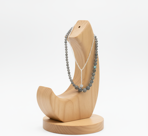 Collar de cuentas de piedra de labradorita Natural curativa con diseño anudado a mano de plata 925 de 18 pulgadas para mujer, accesorio de moda - Product Image 2