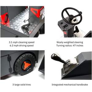 SANITMAX SM1250 + 49 "giostra da pavimento industriale batteria al litio 26 galloni pattumiera 2.5 ore di funzionamento continuo - Product Image 5