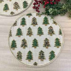 <b>Beaded</b> <b>Placemat</b> Handmade Round Charger for Luxury Dining & Holiday Decor Unique Piece Handmade <b>Beaded</b>, <b>Placemat</b>, Housewarming - Product Image 2