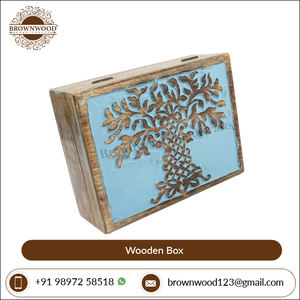 Boîte en bois de manguier au design élégant sculptée à la main par un artisan indien, parfaite pour le stockage de cadeaux ou la décoration, commandes en gros Bienvenue - Product Image 5