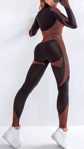 Conjunto de Yoga de Dos Piezas sin Costuras para Mujer, Cintura Alta Elástica, Ropa Deportiva para Gimnasio, Ejercicio y Fitness - Product Image 5