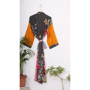 สไตล์ถนนชุดกิโมโนเสื้อคลุมยาวชุดกิโมโนญี่ปุ่นหรูหราชุดกิโมโนผู้หญิงแต่งตัวชุดนอนชุดกิโมโนผ้าไหมชุดนอนชุดกิโมโนผ้าไหม - Product Image 6