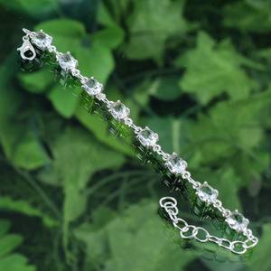 Pulsera de topacio blanco Plata de Ley 925, joyería de piedras preciosas hechas a mano, suministro a granel a precios de fabricante, pulsera de plata al por mayor - Product Image 4