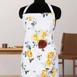 Delantal de cocina de alta calidad 100% algodón estampado personalizado promocional ajustable cocina delantal de cocina - Product Image 3