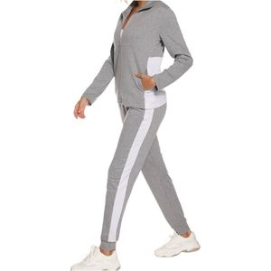 Conjunto Deportivo de Dos Piezas para Mujer, Corte Ajustado, con Logotipo Personalizado, Material de Poliéster/Algodón, Sudadera con Capucha y Pantalones Deportivos para Invierno - Product Image 4