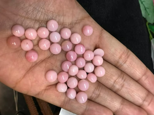 Pink <b>Opal</b> Round Cabochon Gemstone Pink Queen Conch Shell Loose Gemstone Handmade Pink Queen Conch Shell Heart Cabs Pink <b>Opal</b> - Product Image 2