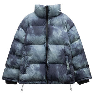 Veste d'hiver matelassée pour homme, design 2026, col montant, style bomber, veste d'extérieur avec style tie-dye chaud, mode masculine en gros - Product Image 1