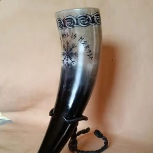 Corne à boire Viking naturelle faite à la main de meilleure qualité avec la meilleure qualité fabriquée par l'exportation depuis l'Inde - Product Image 1