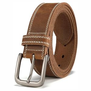Ceinture en cuir à boucle ardillon pour hommes en cuir véritable de qualité supérieure - Product Image 6