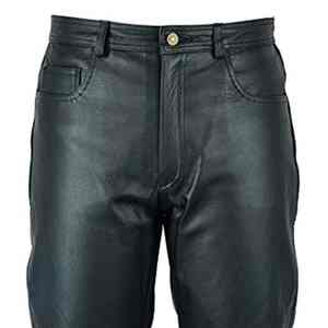 Pantalons en cuir pour hommes, coupe ajustée, tendance, décontractés, cuir véritable, meilleure qualité, pantalons en cuir pour hommes adultes - Product Image 5