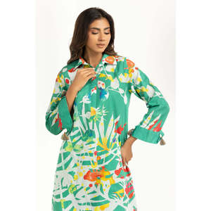 Ensemble Coordonné IPST-55034 en Crêpe Imprimé Effet Croisé, Tenue Décontractée 2 Pièces avec Short et Manches Trois-Quarts, Tailles XS à 3XL pour Printemps/Été - Product Image 2