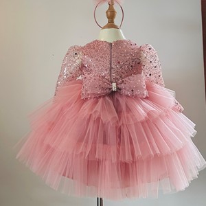 Vestido de lentejuelas ecológico para niñas, estilo princesa, largo hasta la rodilla, de tres capas, hecho en Vietnam, OEM ODM, competitivo - Product Image 6