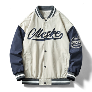 Men's High Street Baseball <b>Varsity</b> <b>Jacket</b> Genuine Leather Sleeves Multiple Embroidered <b>Red</b> <b>Black</b> Patches Versity Letterman - Product Image 3