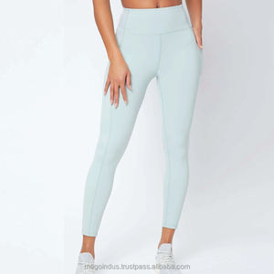 กางเกงเลกกิ้งออกกำลังกายเอวสูงสำหรับผู้หญิงเลกกิ้งออกกำลังกายโยคะไร้รอยต่อมีกระเป๋า - Product Image 6