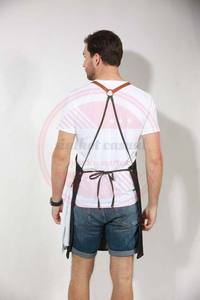 Delantal de peluquero profesional delantal de mezclilla estilista con cuero | capa de peluquero al por mayor para su uso en salón - Product Image 6