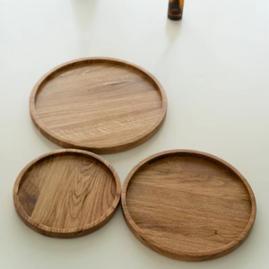 Elegante Bandeja de Madera Pulida con Ratán Tejido a Mano, Ecológica, Ideal para Entretener, Hecha a Mano en India a Buen Precio - Product Image 1